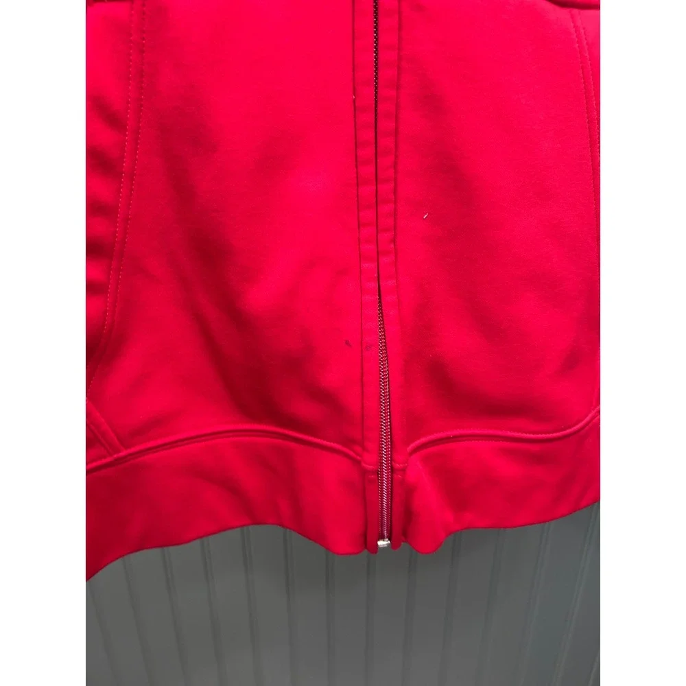 The North Face Mens Red Full Zip Hoodie Sweatshirt Thumbholes Size Large‎